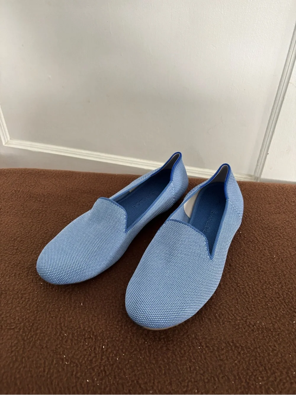 Rothy's Light Blue Knit Slip-On Flats